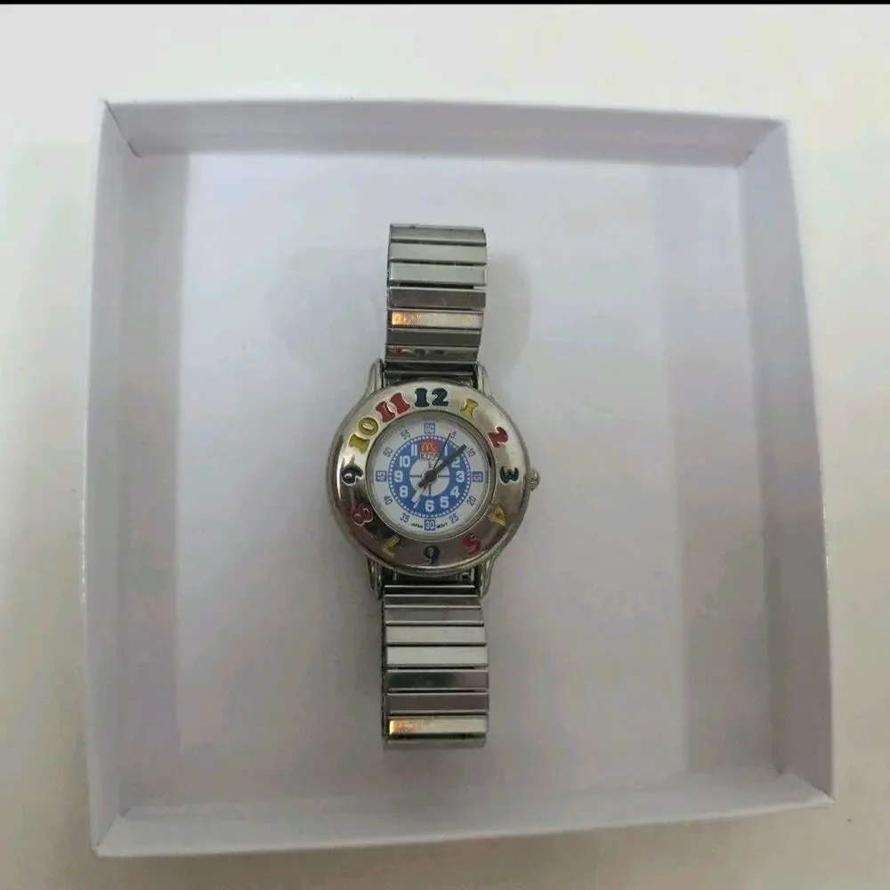 Vintage McDonald’s Watch MK-1000 Colorful Japan Quartz Stretch Band Not Tested